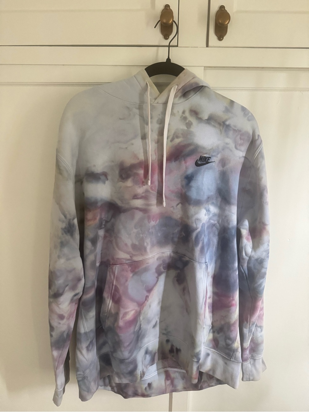 Nike Men’s Tie-Dye Crewneck Hoodie - Blue, Pink, Gray